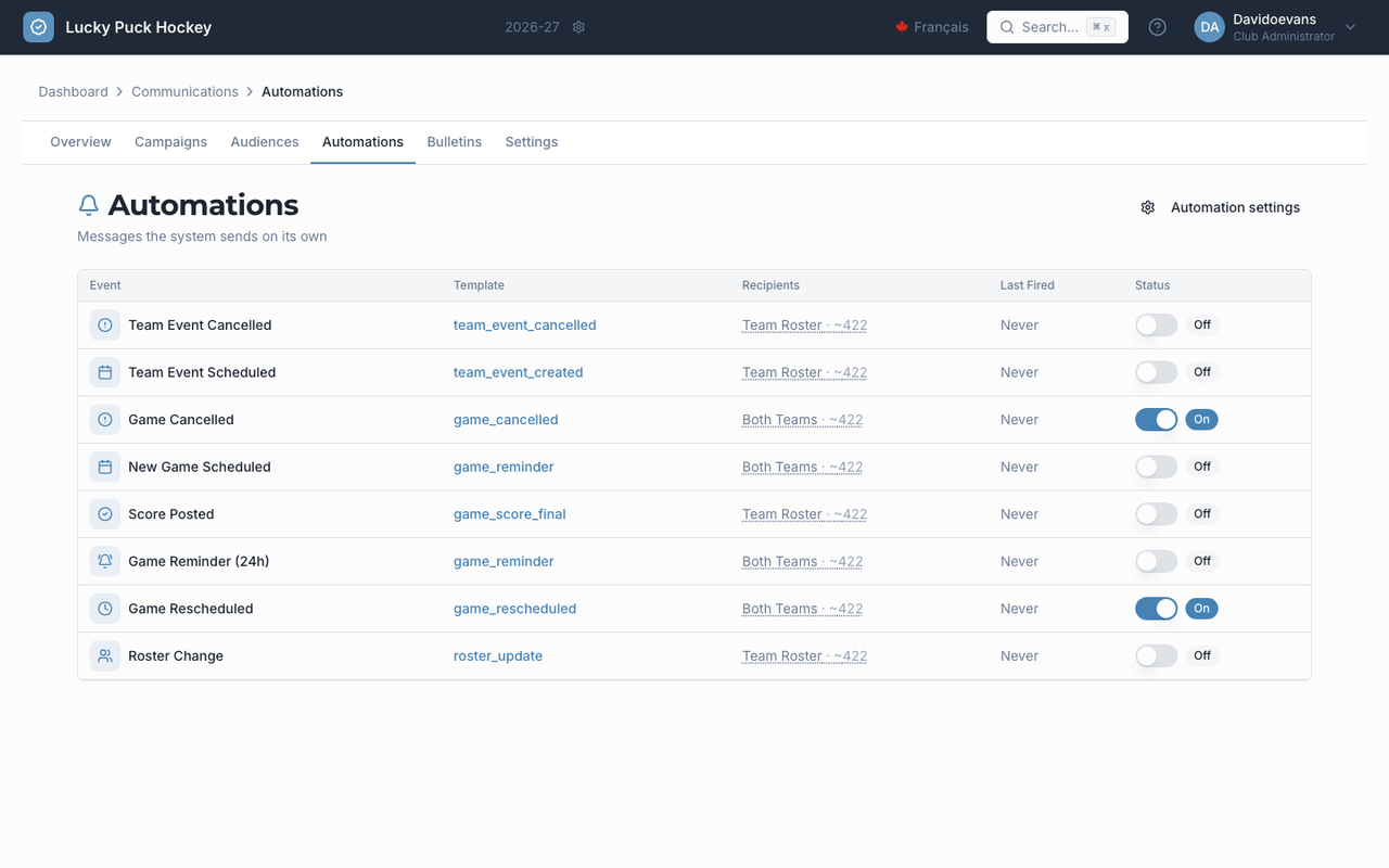Automations screenshot