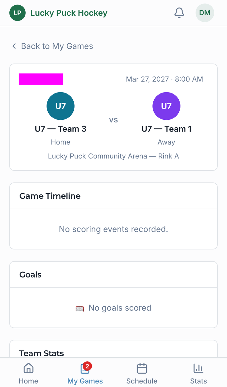 Game day screenshot