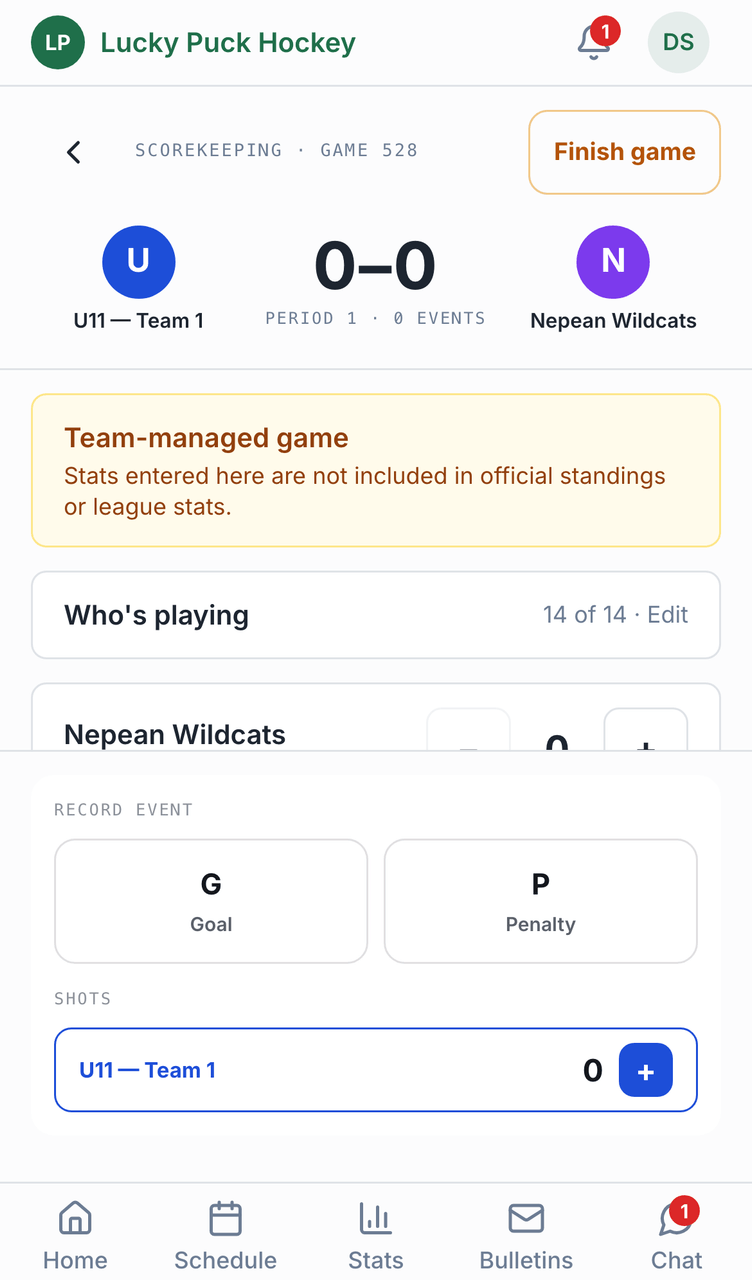 Exhibition games screenshot