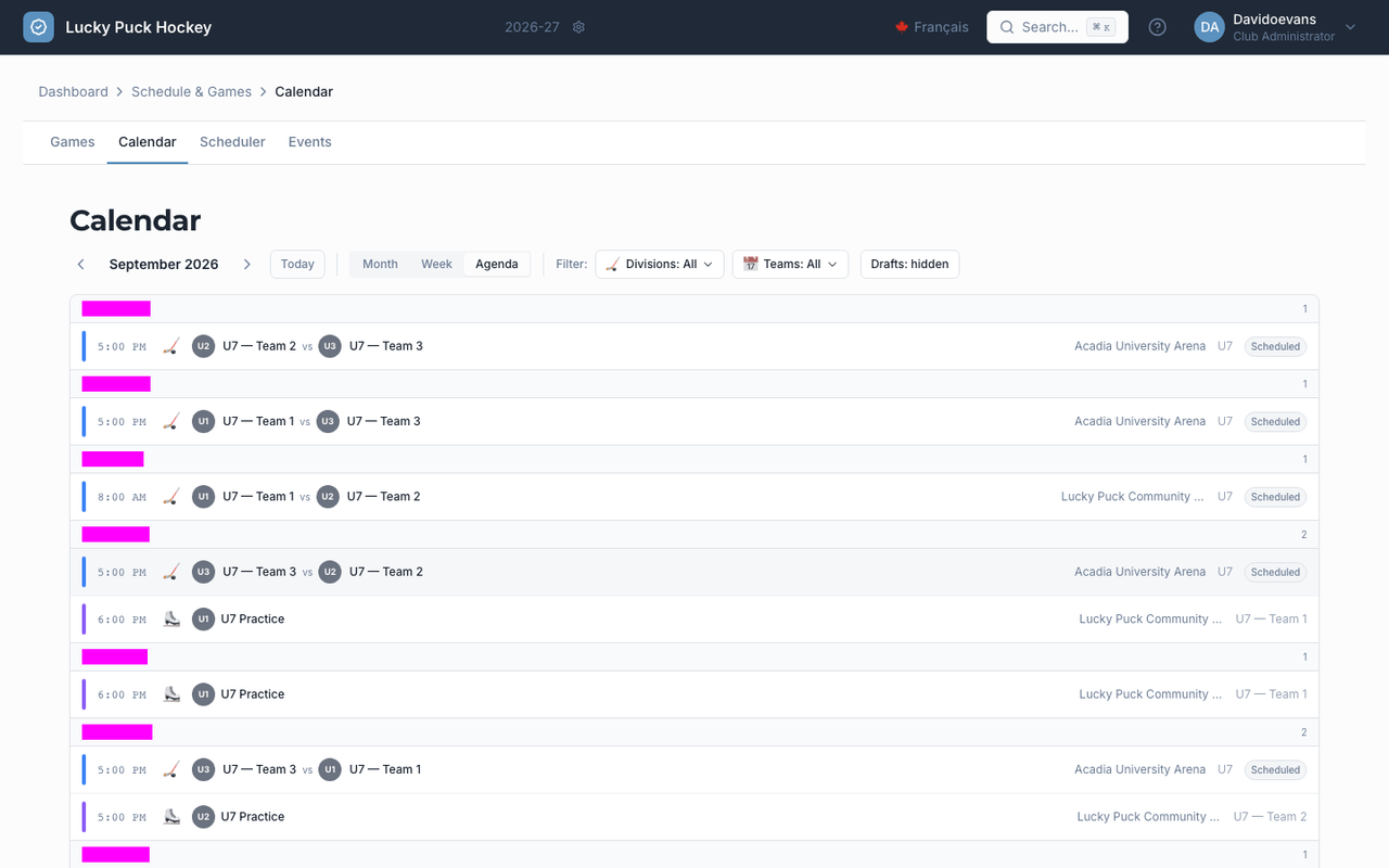Calendar screenshot