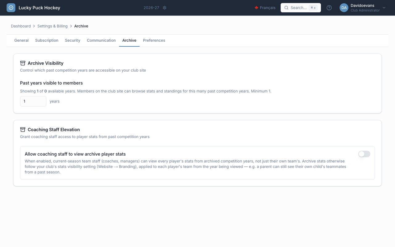 Archive screenshot