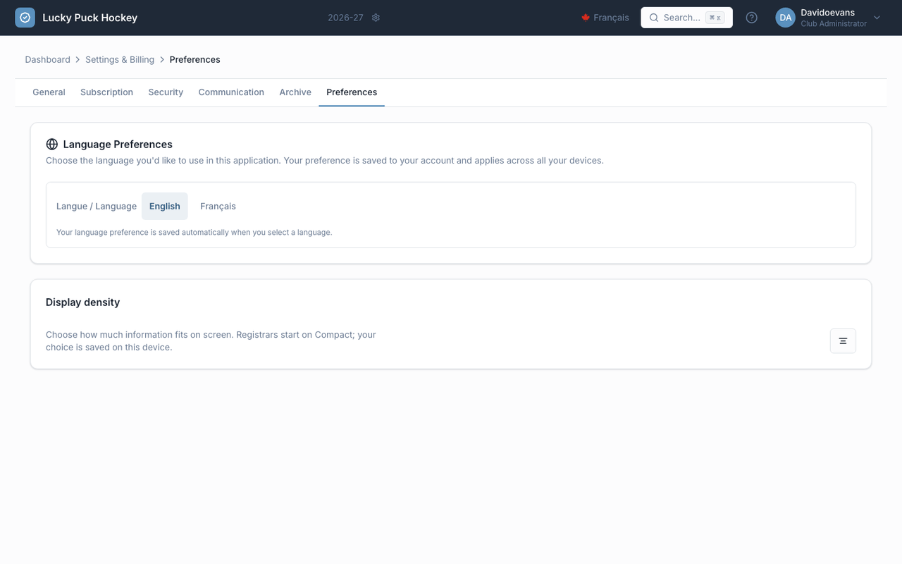 Preferences screenshot