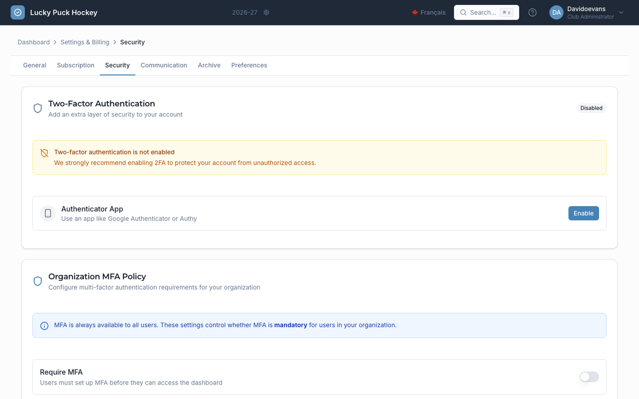 Security screenshot