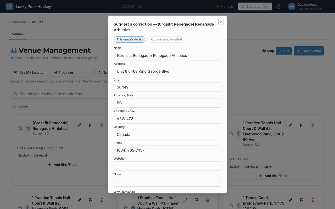Corrections & Verification screenshot