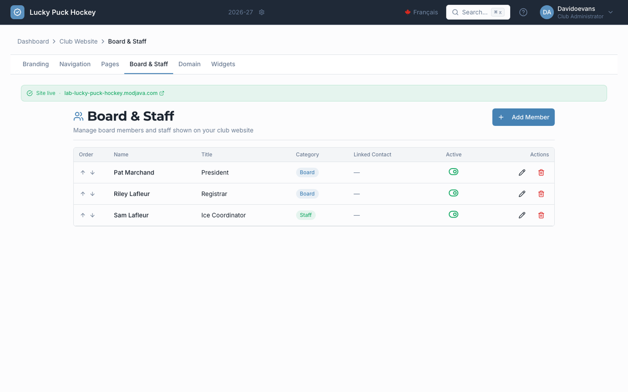 Board & Staff screenshot